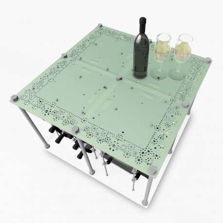 Retro Romantic Island CAVA | Wine Rack Tasting Table