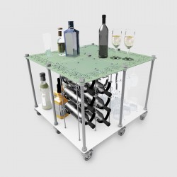 Retro Romantic Island CAVA | Wine Rack Tasting Table